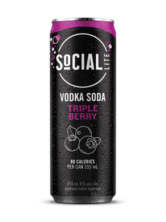 Social Lite Triple Berry Vodka Soda